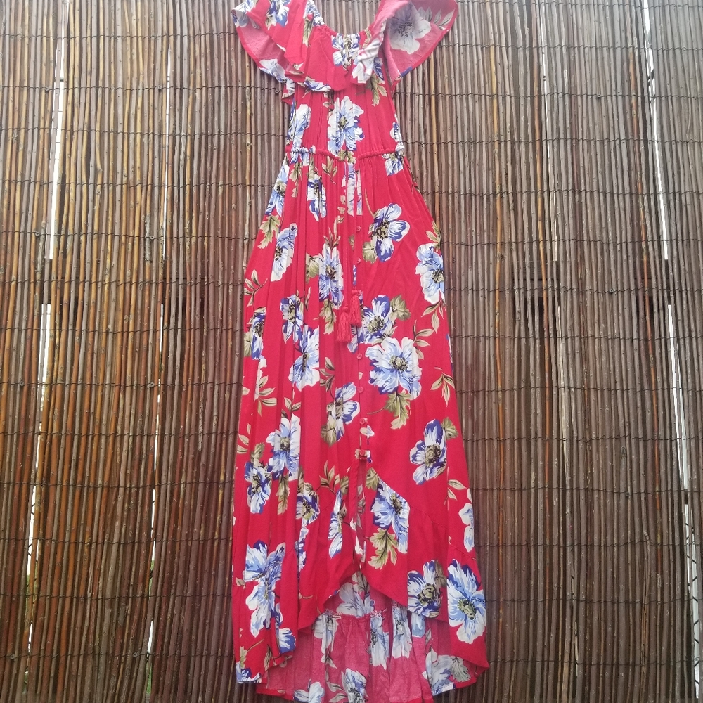 Red floral maxi dress - Picture 7 of 16